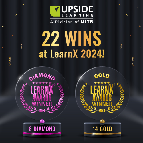Upside Learning Shines at LearnX 2024 with 22 Awards for Impactful Enterprise Learning Solutions!