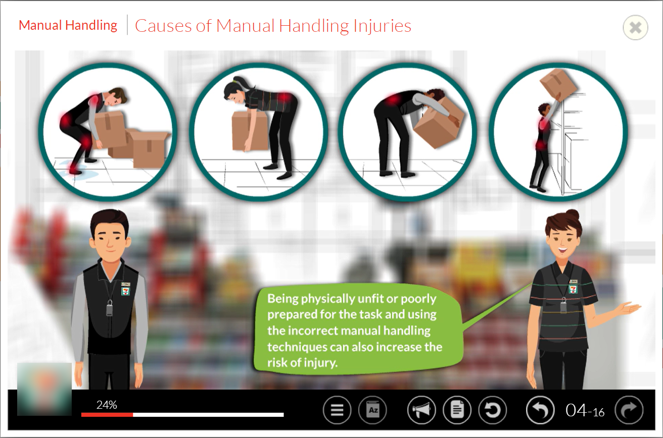 An Engaging Visual Experience for Manual Handling Best Practices