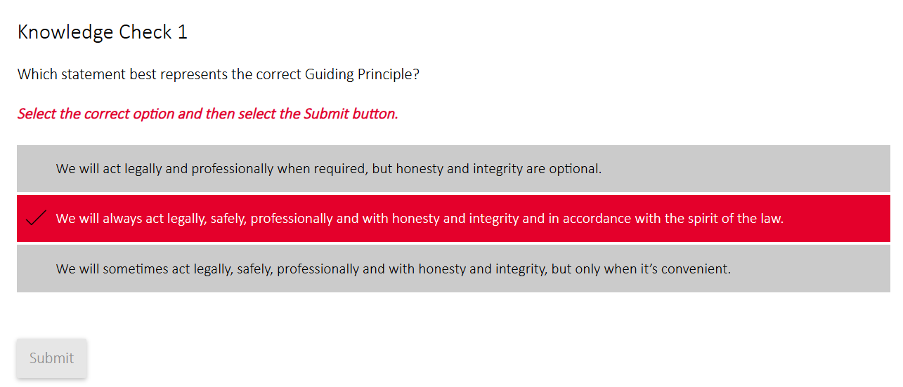 Compliance training people complete.